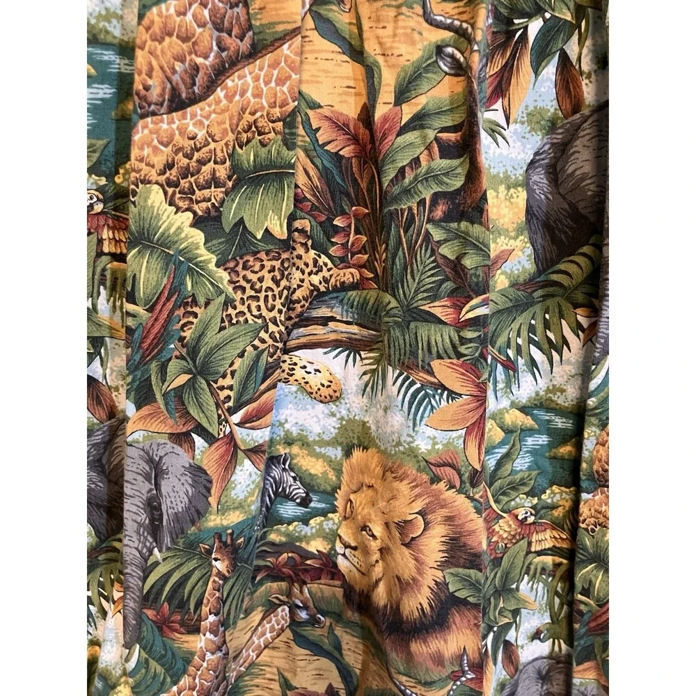 Vintage Cotton Smock Apron  Homemade Cat Lion Elephant Giraffe Tie Back